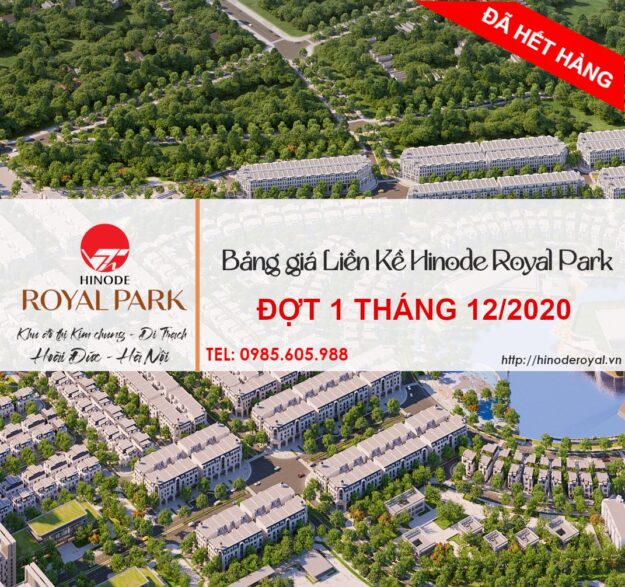 Bảng Giá Liền Kề Hinode Royal Park Đợt 1 2020 Bảng Giá Liền Kề Hinode Royal Park Đợt 1 2020