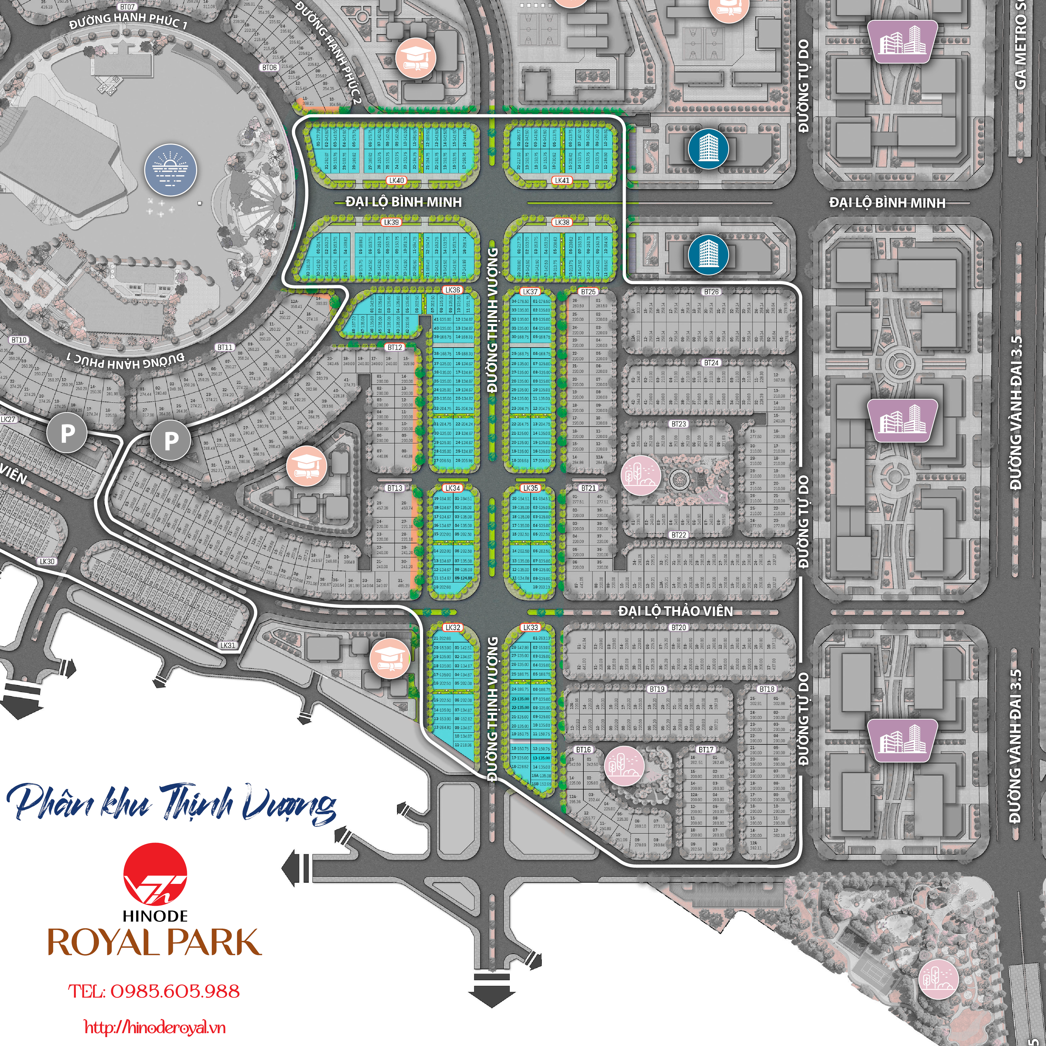Mặt bằng Phân khu Thịnh Vượng Hinode Royal Park Mặt bằng Phân khu Thịnh Vượng Hinode Royal Park