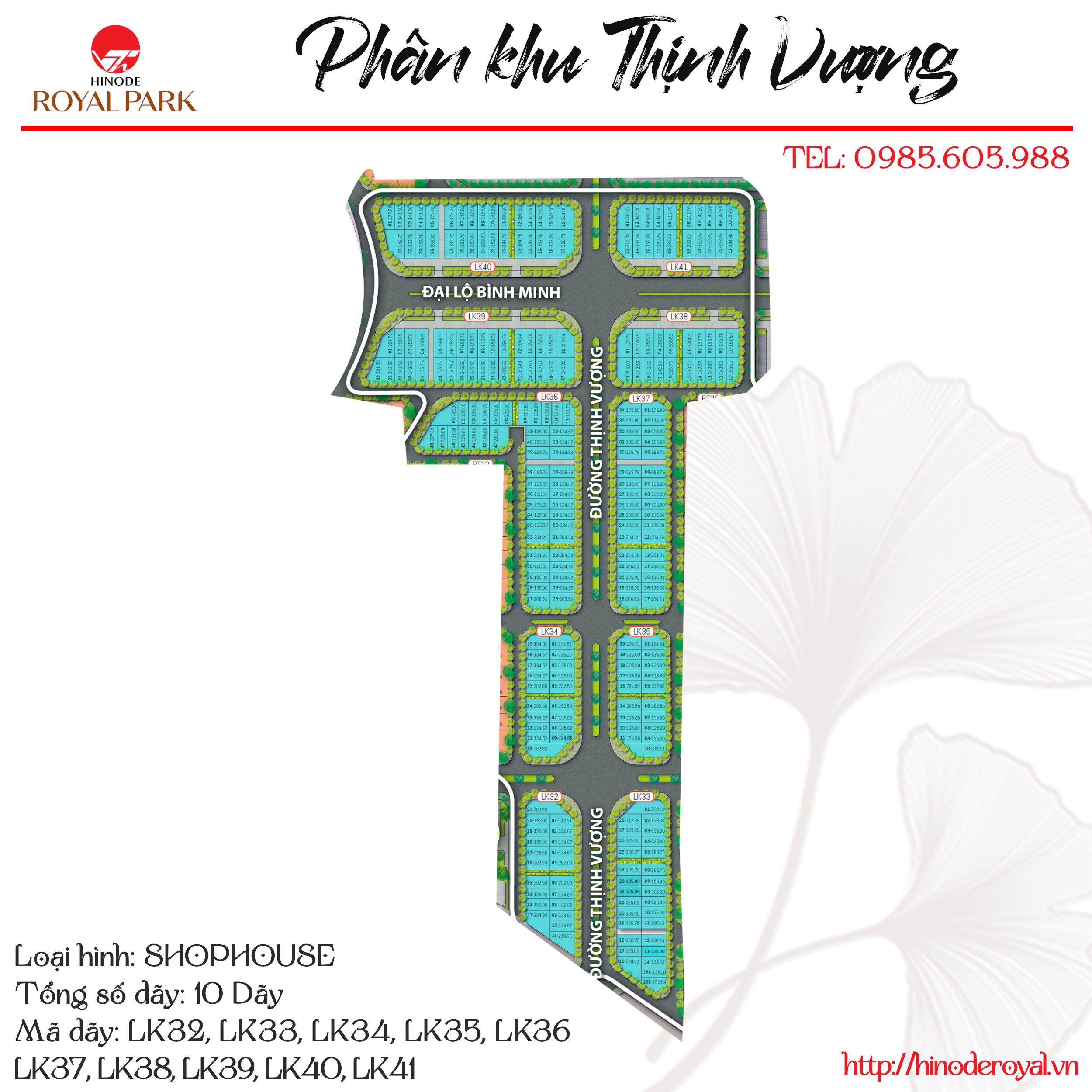 Mặt bằng Shphouse Thịnh Vượng - Hinode Royal Park Mặt bằng Shphouse Thịnh Vượng - Hinode Royal Park