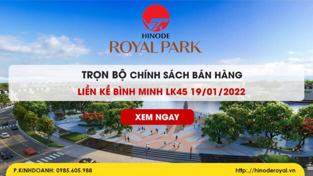 Chính sách bán hàng Liền Kề LK45 Hinode Royal Park