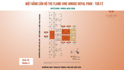 Mặt bằng căn hộ The Flame Vine Hoài Đức | Toà F2 | Tầng 3