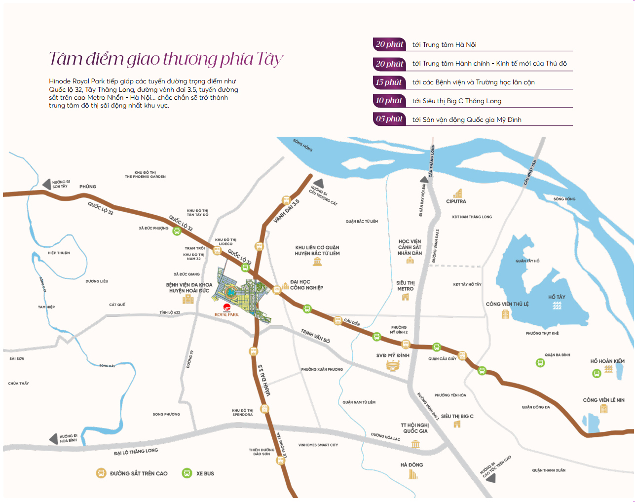 Vị trí khu đô thị Hinode Royal Park Hoài Đức
